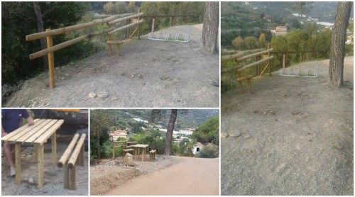 Lungo la ciclabile di Dolceacqua spariscono due panche e un tavolo: furto o atto vandalico?