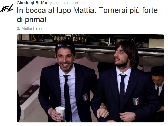 Buffon via twitter a Perin: 