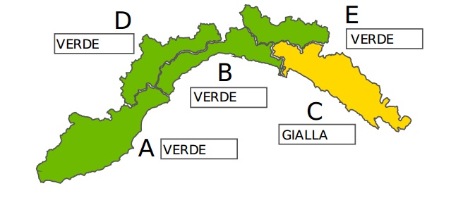 Allerta meteo gialla fino alle 15, in vigore solo sul Levante