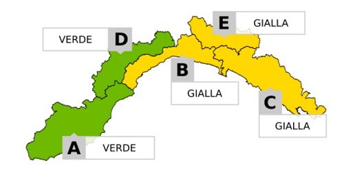 Temporali, allerta meteo gialla dalle 6 alle 18 da Noli a Sarzana