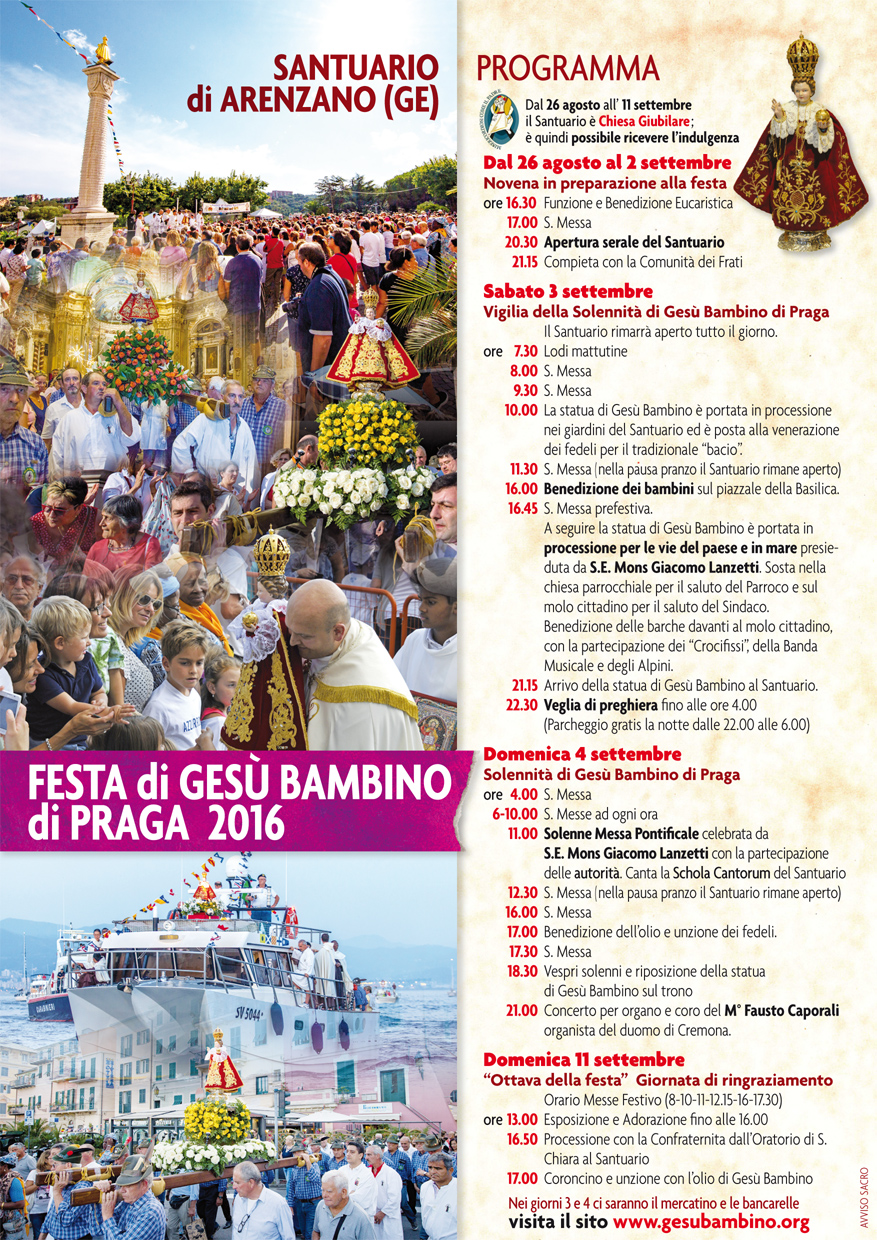 Ad Arenzano torna la Festa di Gesù Bambino di Praga