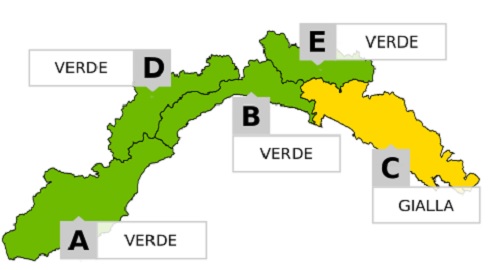 Allerta gialla sul Levante ligure dalle 8 alle 15 di domenica 18