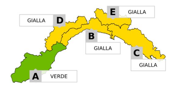 Maltempo in Liguria nel fine settimana: allerta gialla sabato dalle 6 alle 18