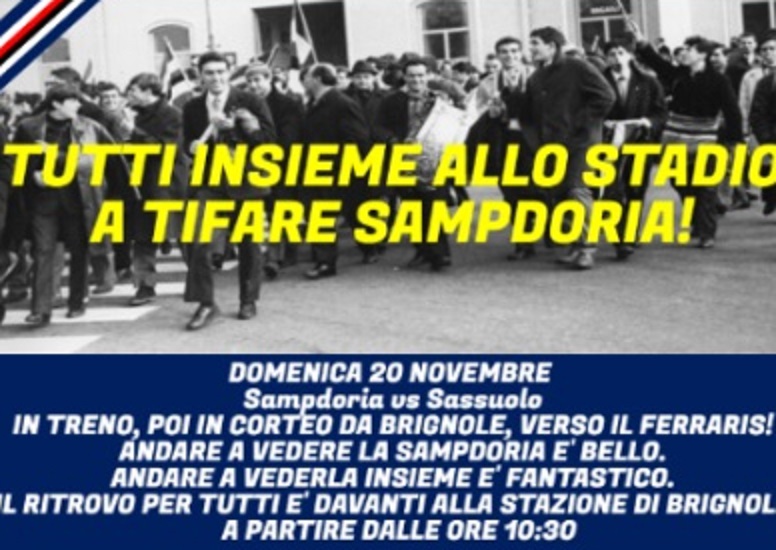 Sampdoria, corteo da Brignole. Gli UTC: 