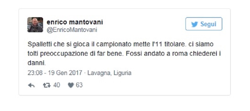 Enrico Mantovani su twitter: 