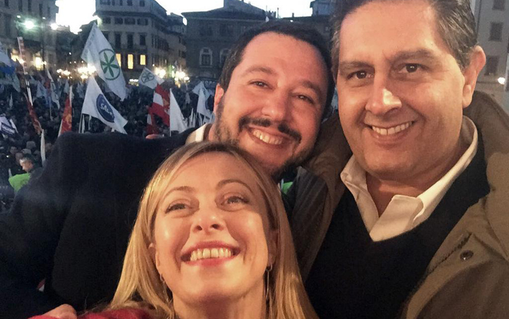 Toti a Roma in piazza con Meloni e Salvini 