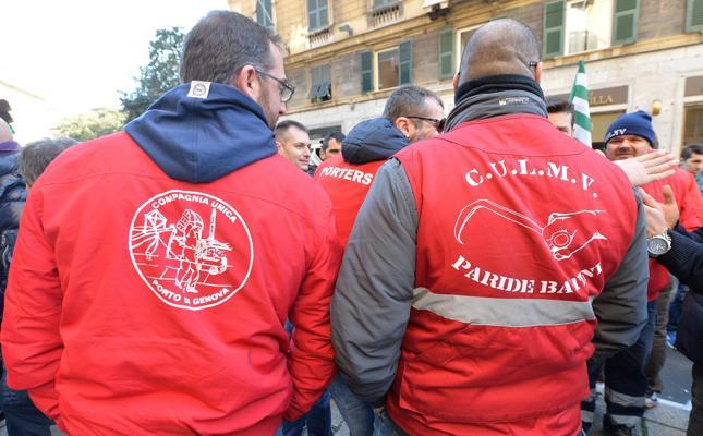 Manifestazione ultradestra a Genova,  camalli Culmv: 