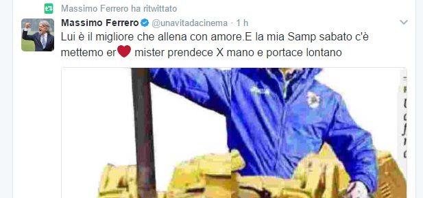 Sampdoria, la carica di Ferrero corre su Twitter: 