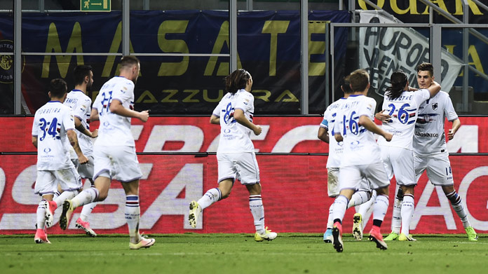 Colpaccio della Sampdoria a Milano: Inter battuta 1-2 con Schick e Quagliarella