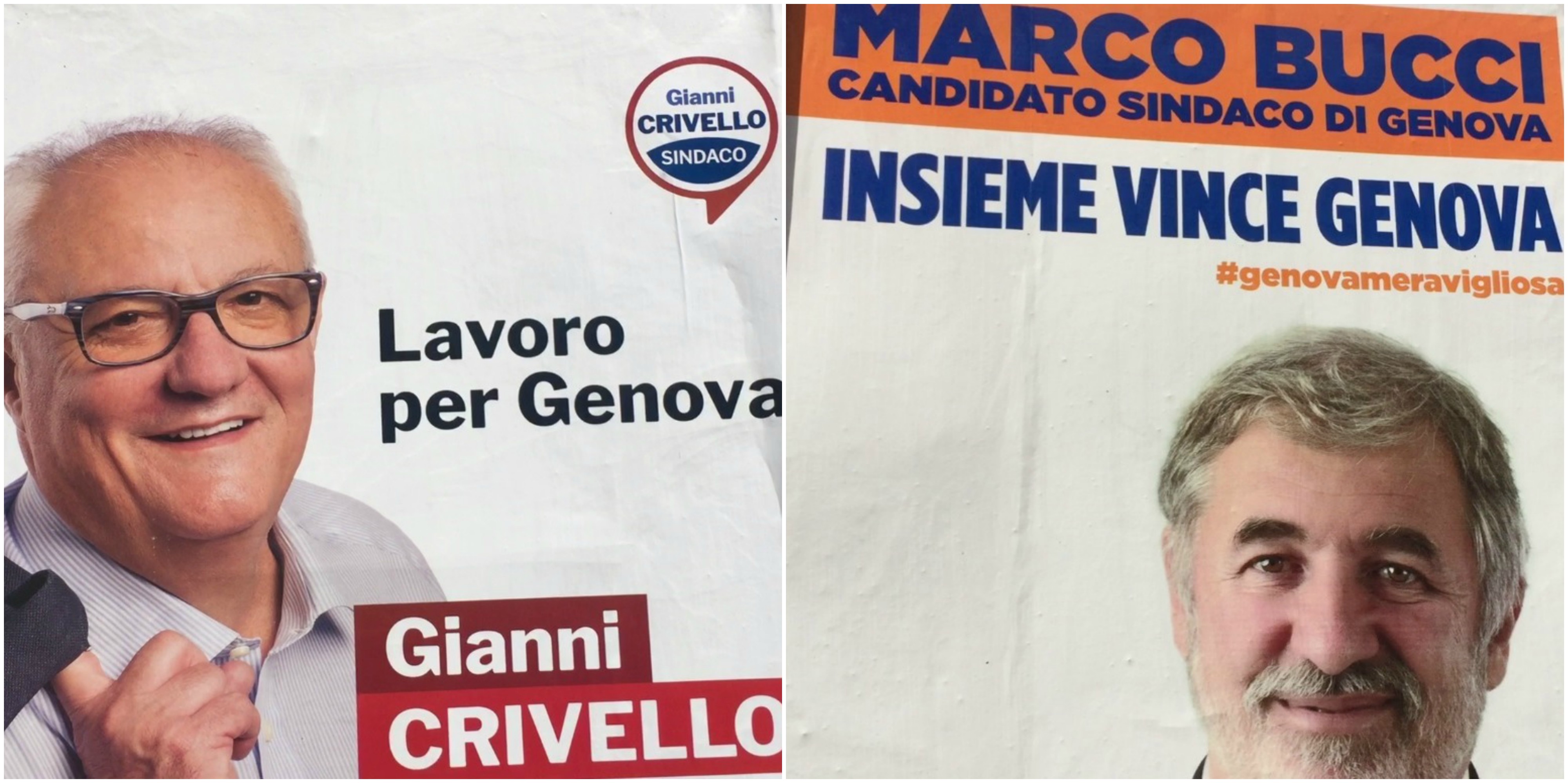 Crivello e Bucci si 'manifestano': niente simboli, spazio ai faccioni