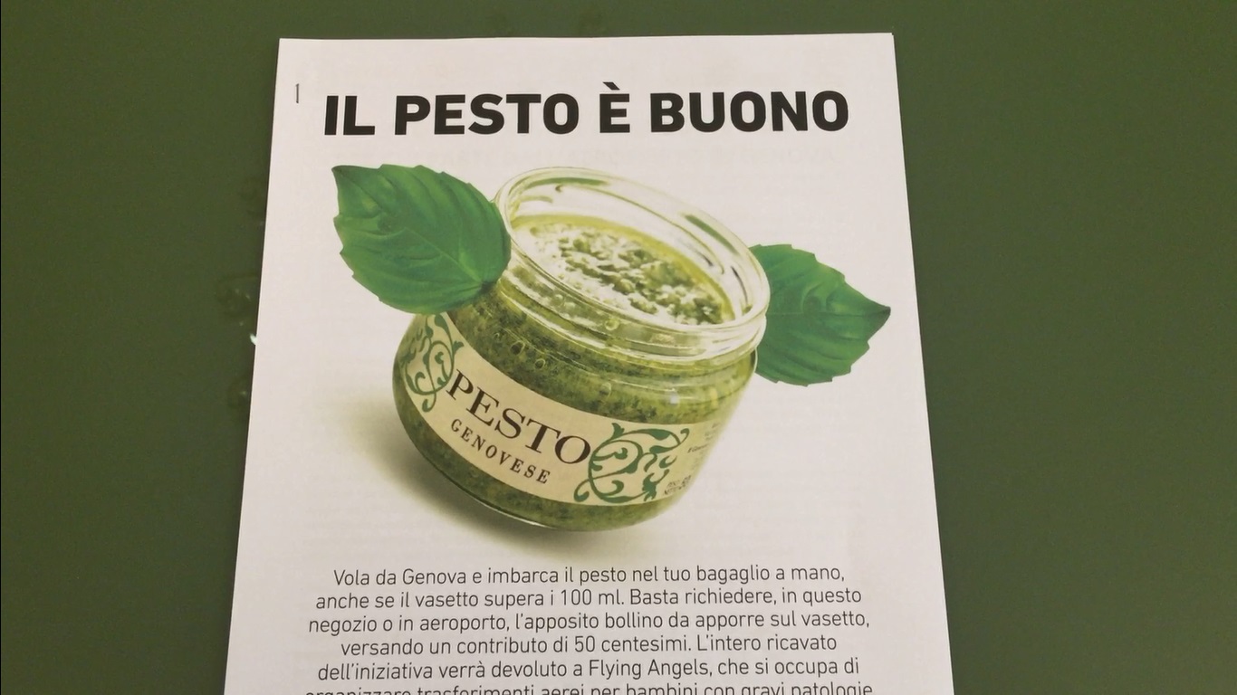 Il pesto ora può prendere il volo grazie all'etichetta speciale