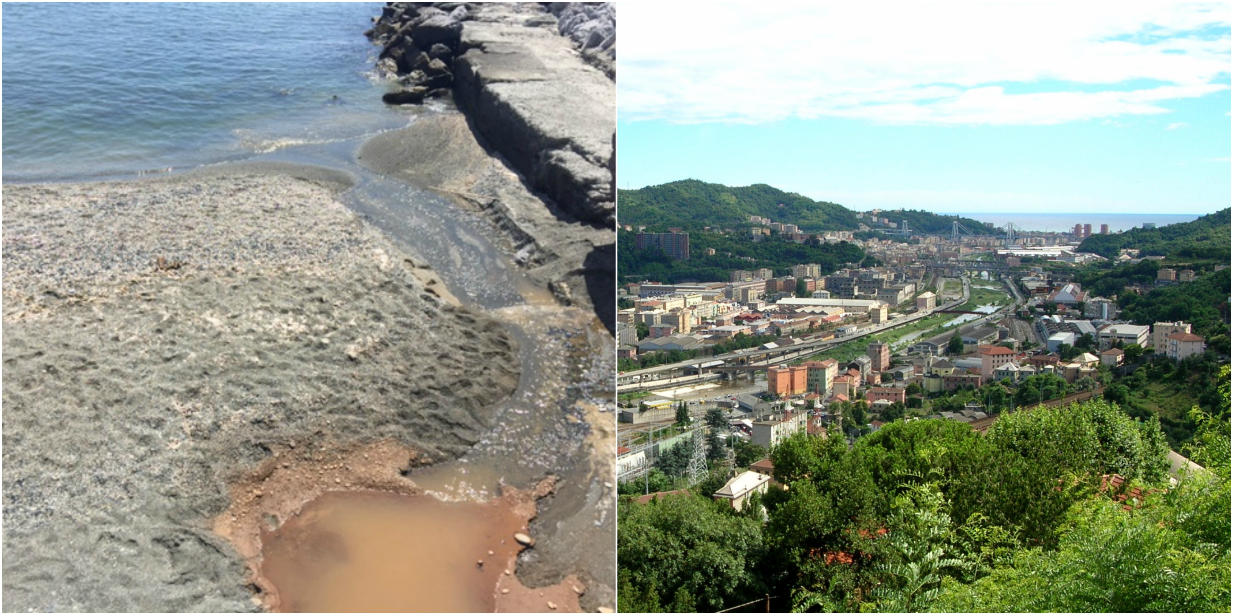 Chiazza marrone in spiaggia a Pegli, ondata di miasmi in Valpolcevera