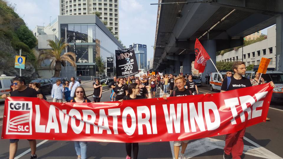 Caso Wind-Tre, oggi nuovo sciopero e corteo dei lavoratori