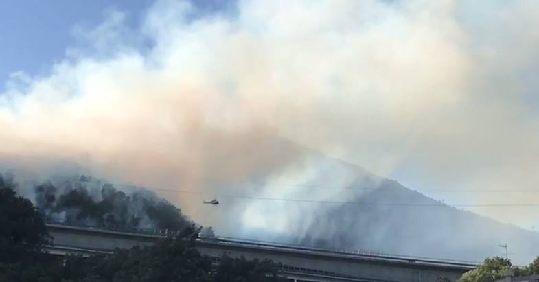 Ancora fiamme nei boschi di Vesima, pompieri a lavoro tutta la notte  