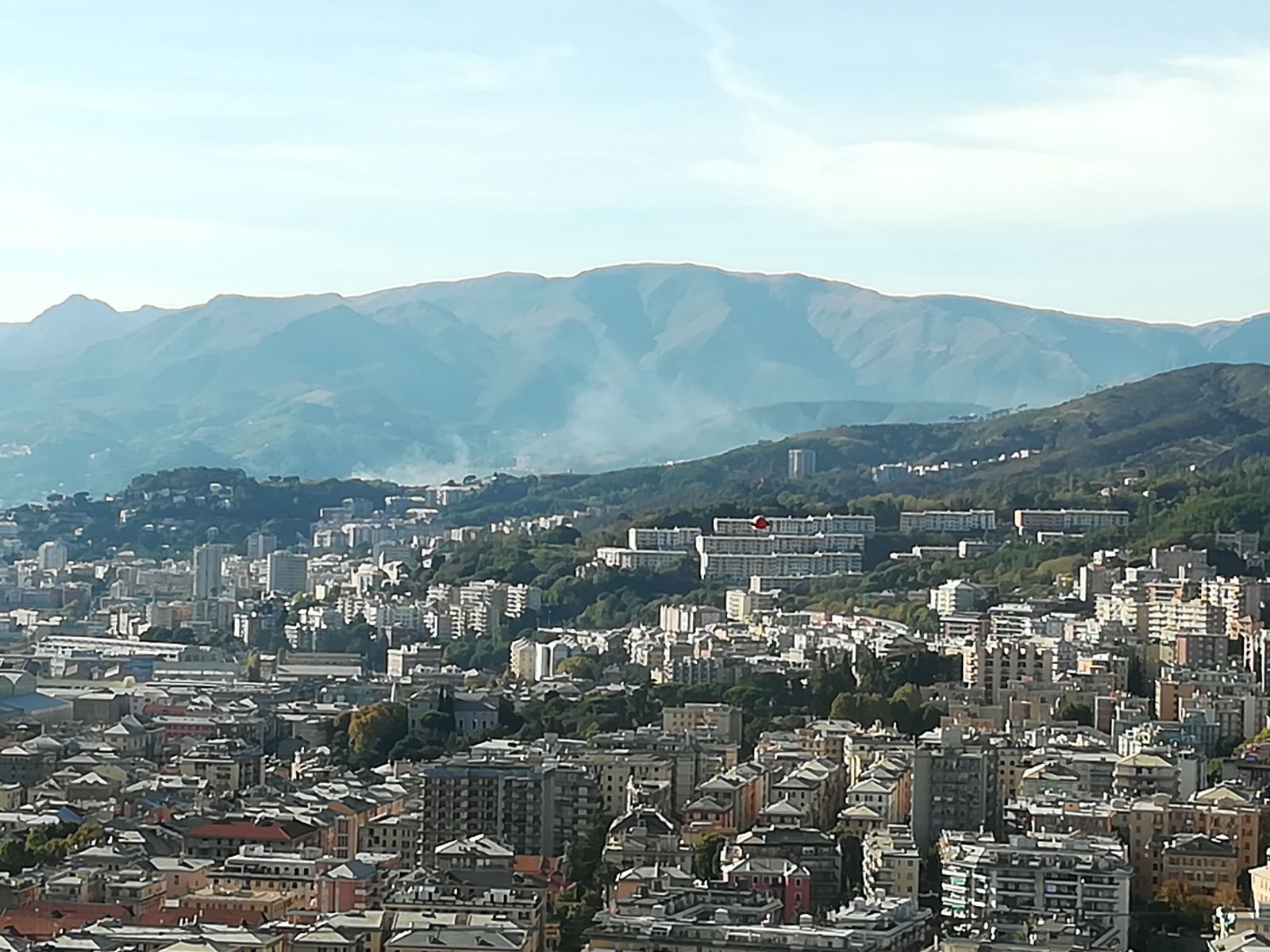 Incendio boschivo al Cep di Prà, le fiamme vicino alle abitazioni