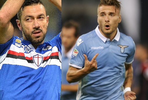 Sampdoria - Lazio è anche la sfida tra i bomber Quagliarella e Immobile 