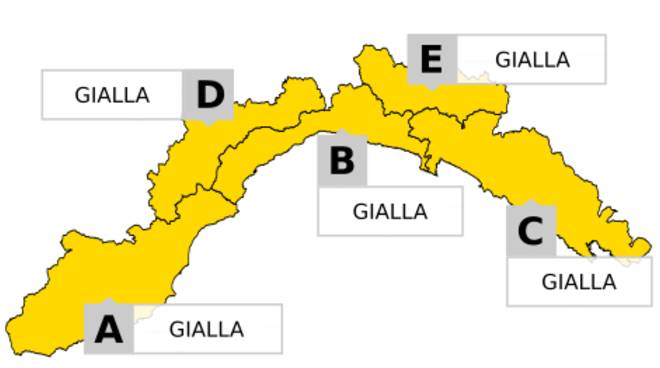 Da sabato sera piogge e temporali: allerta meteo gialla su tutta la Liguria