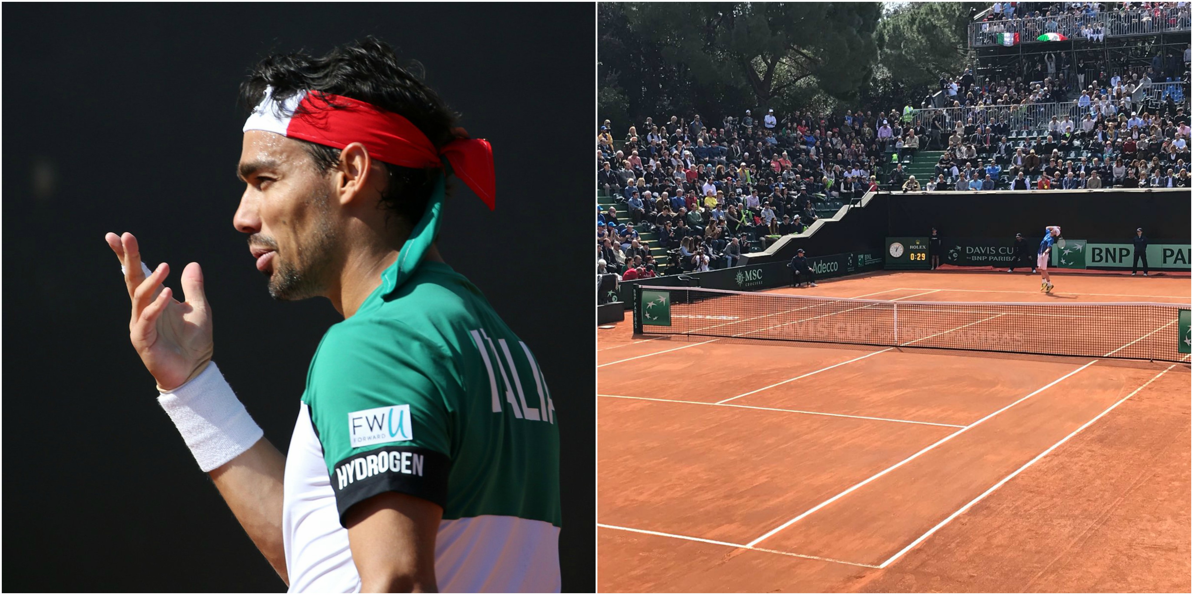 Coppa Davis, prima giornata Italia-Francia. Fognini batte Chardy in 4 set 