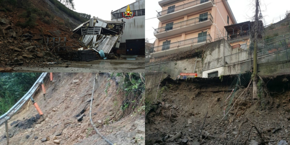 Maltempo, emergenza frane in Liguria: a Casarza distrutto un capannone