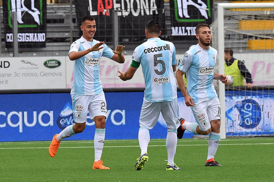 Entella, solo un punto con l'Ascoli: finisce 1-1 al Comunale di Chiavari 