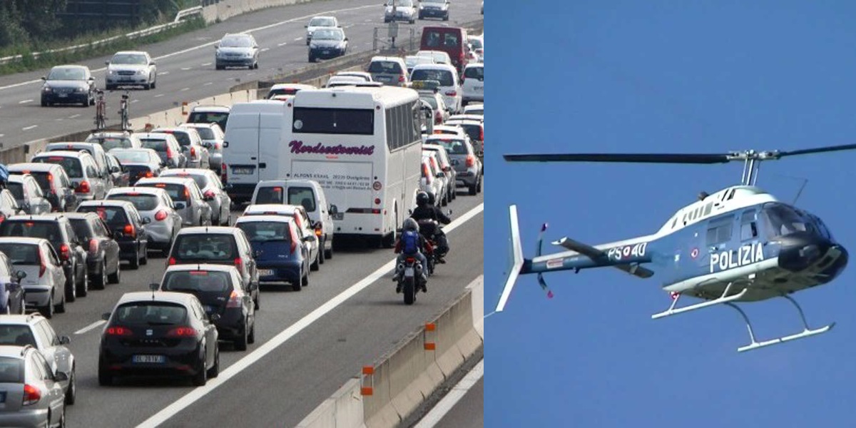 Caos autostrade in Liguria, contro il traffico arriva anche l'elicottero