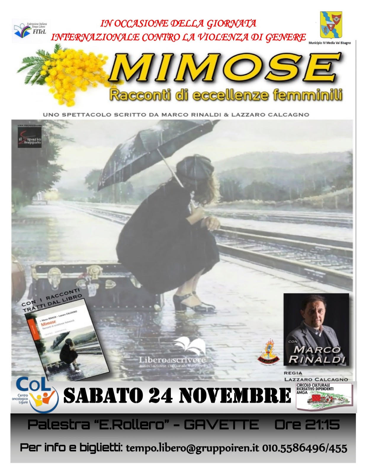 Sabato sera alle Gavette in scena Mimose, racconti di eccellenze femminili