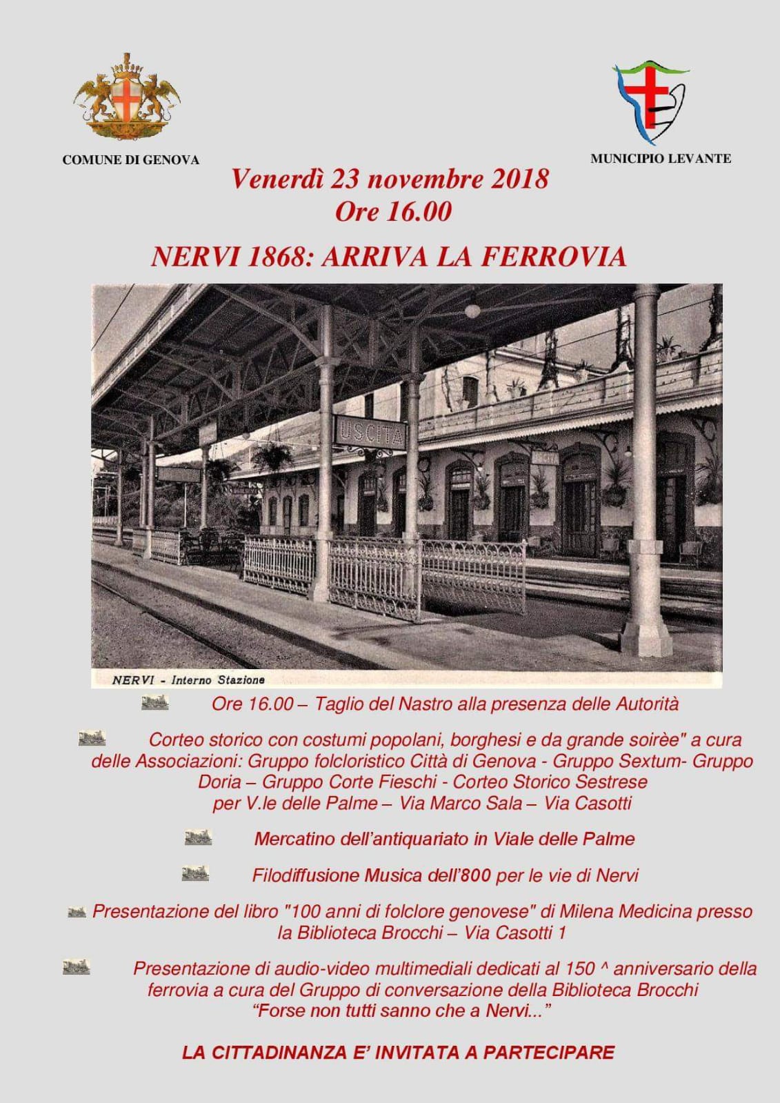 Nervi festeggia i 150 anni dall'arrivo della ferrovia