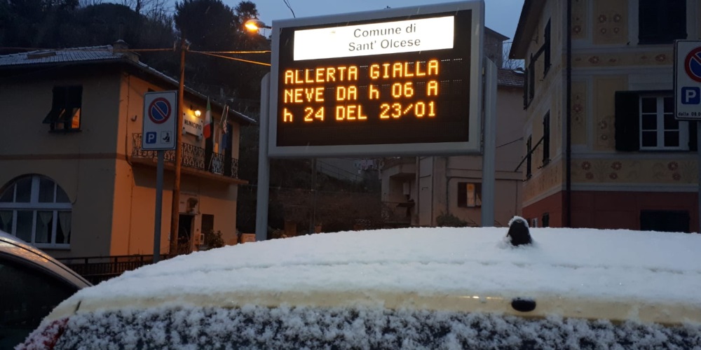 Meteo, scatta l'allerta neve gialla nel Centro e Ponente della Liguria 