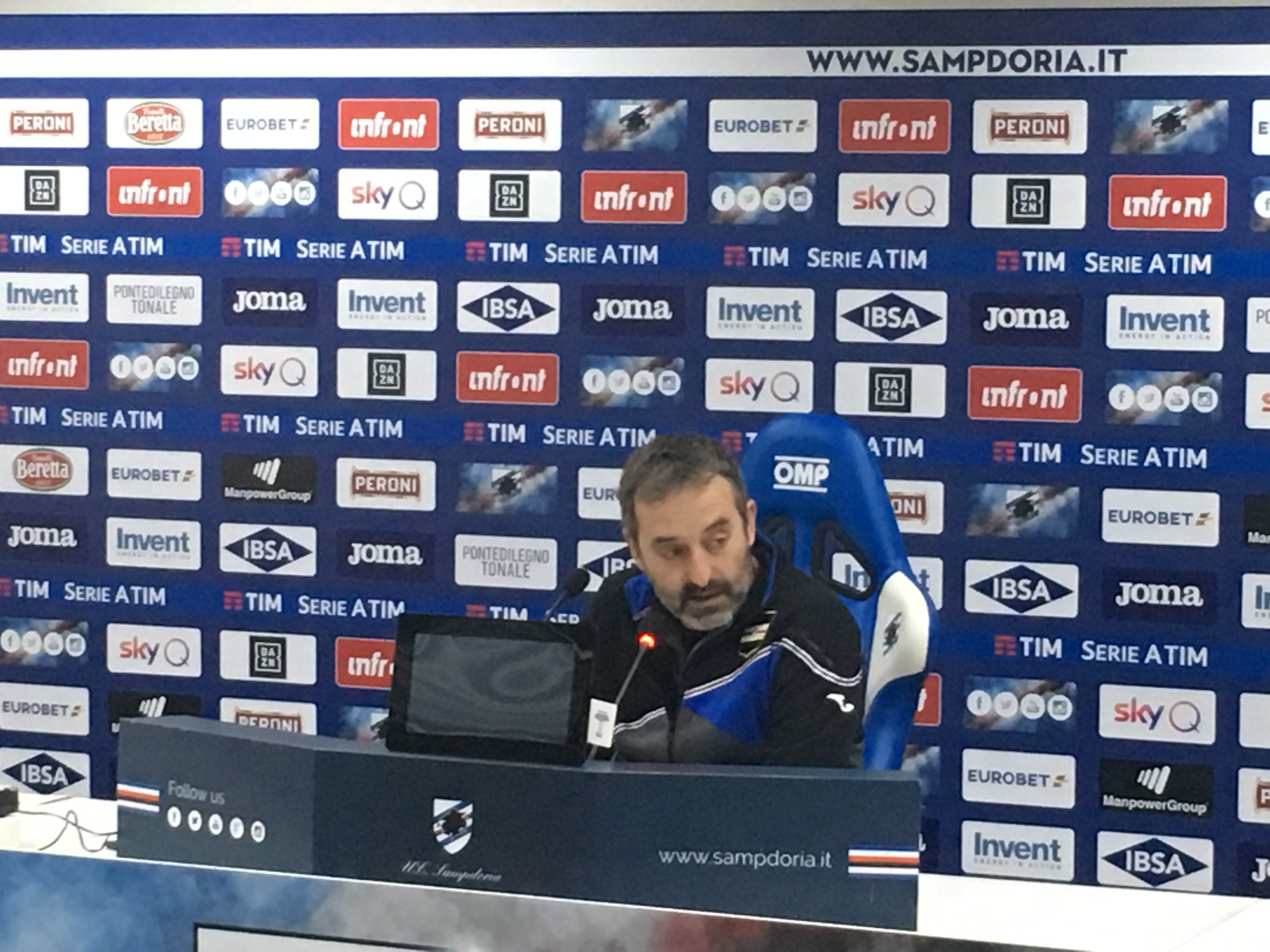 Sampdoria, Giampaolo: “Perso per un episodio, De Rossi è stato furbo”