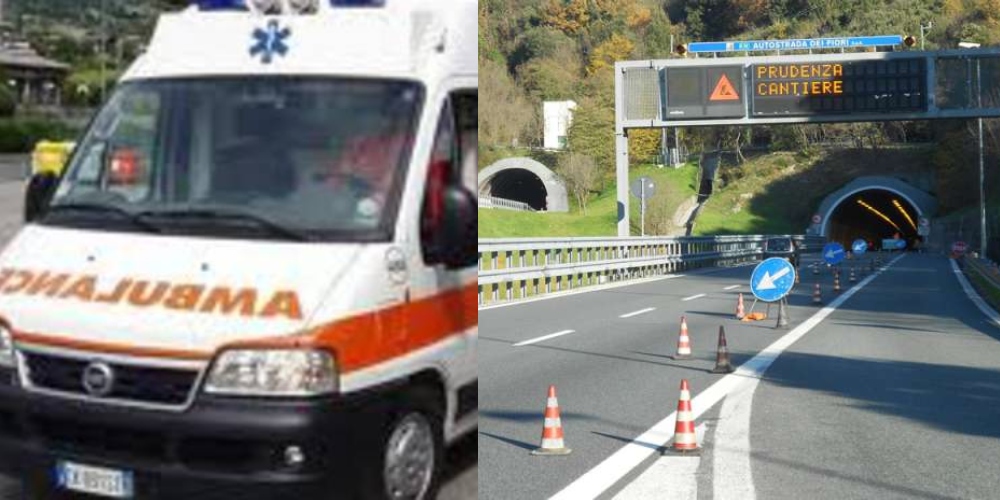 Incidente sul lavoro, tre operai investiti sull'autostrada A10 