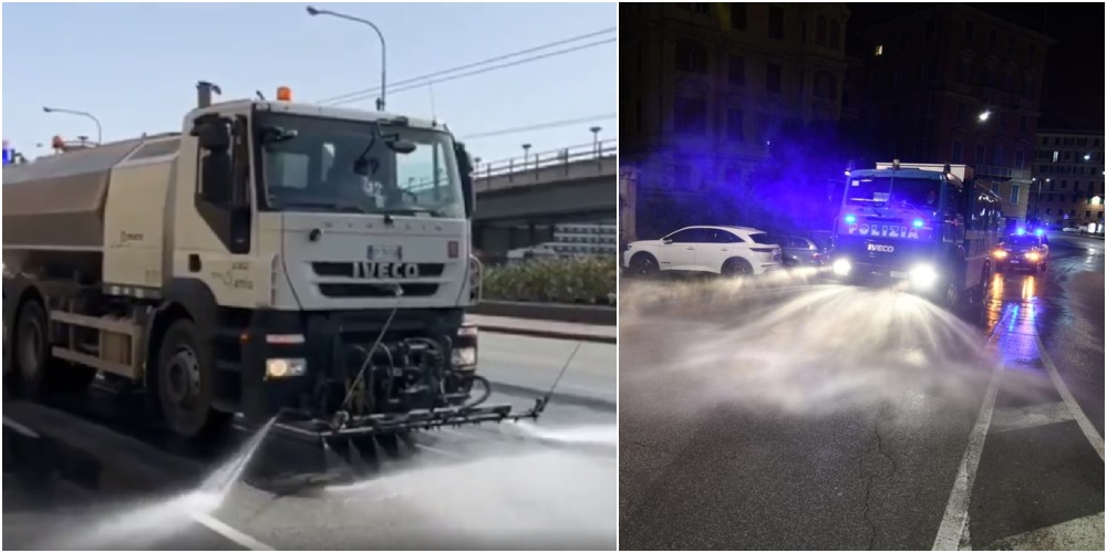 Coronavirus, anche a Genova la sanificazione delle strade: il calendario settimanale