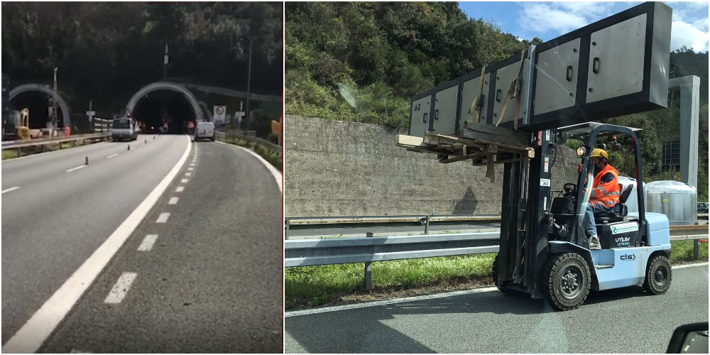 Disastro autostrade, pannello pericolante sulla A12 a Deiva: traffico in tilt