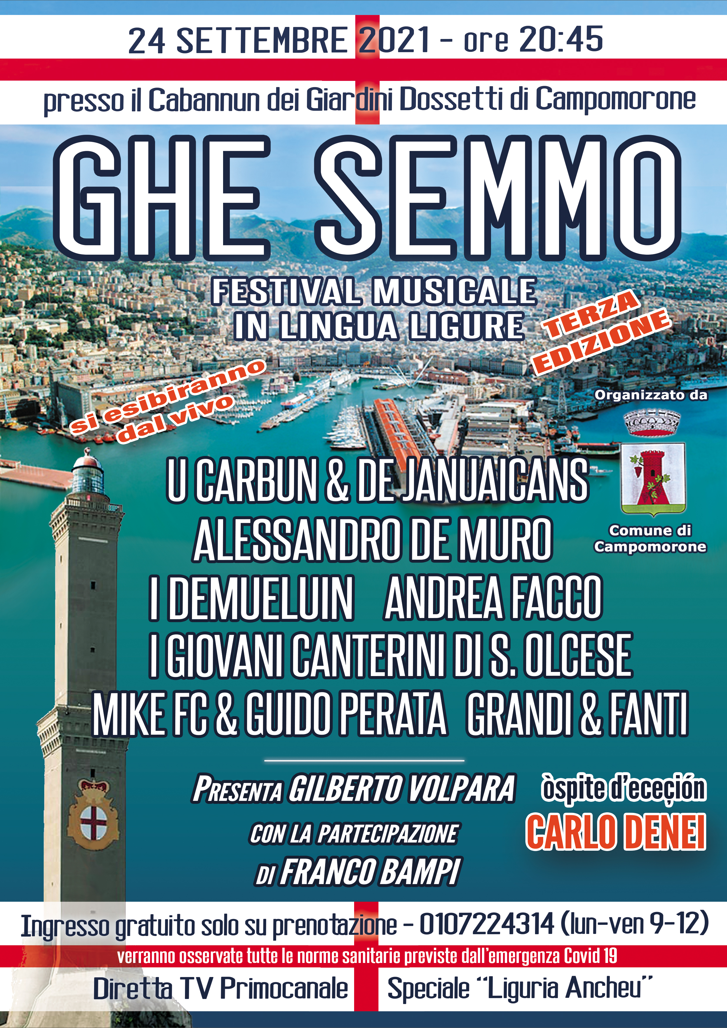 Terza edizione del Ghe Semmo Festival con la diretta di Primocanale